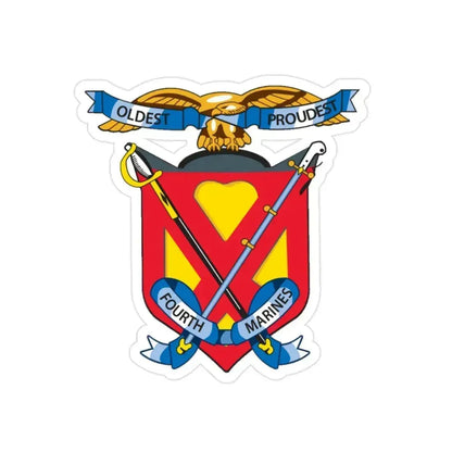 4th Marine Regiment (USMC) Transparent STICKER Die-Cut Vinyl Decal 2 Inch - The Sticker Space