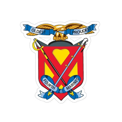 4th Marine Regiment (USMC) Transparent STICKER Die-Cut Vinyl Decal 5 Inch - The Sticker Space