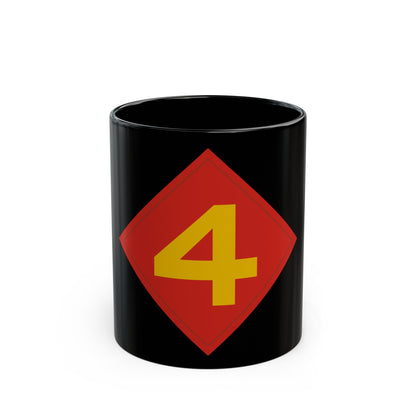 4th Marine (USMC) Black Coffee Mug-11oz-The Sticker Space