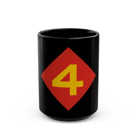 4th Marine (USMC) Black Coffee Mug-15oz-The Sticker Space