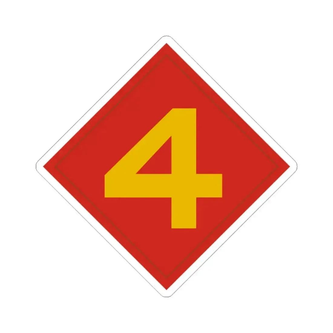 4th Marine (USMC) STICKER Vinyl Kiss-Cut Decal 4 Inch White - The Sticker Space
