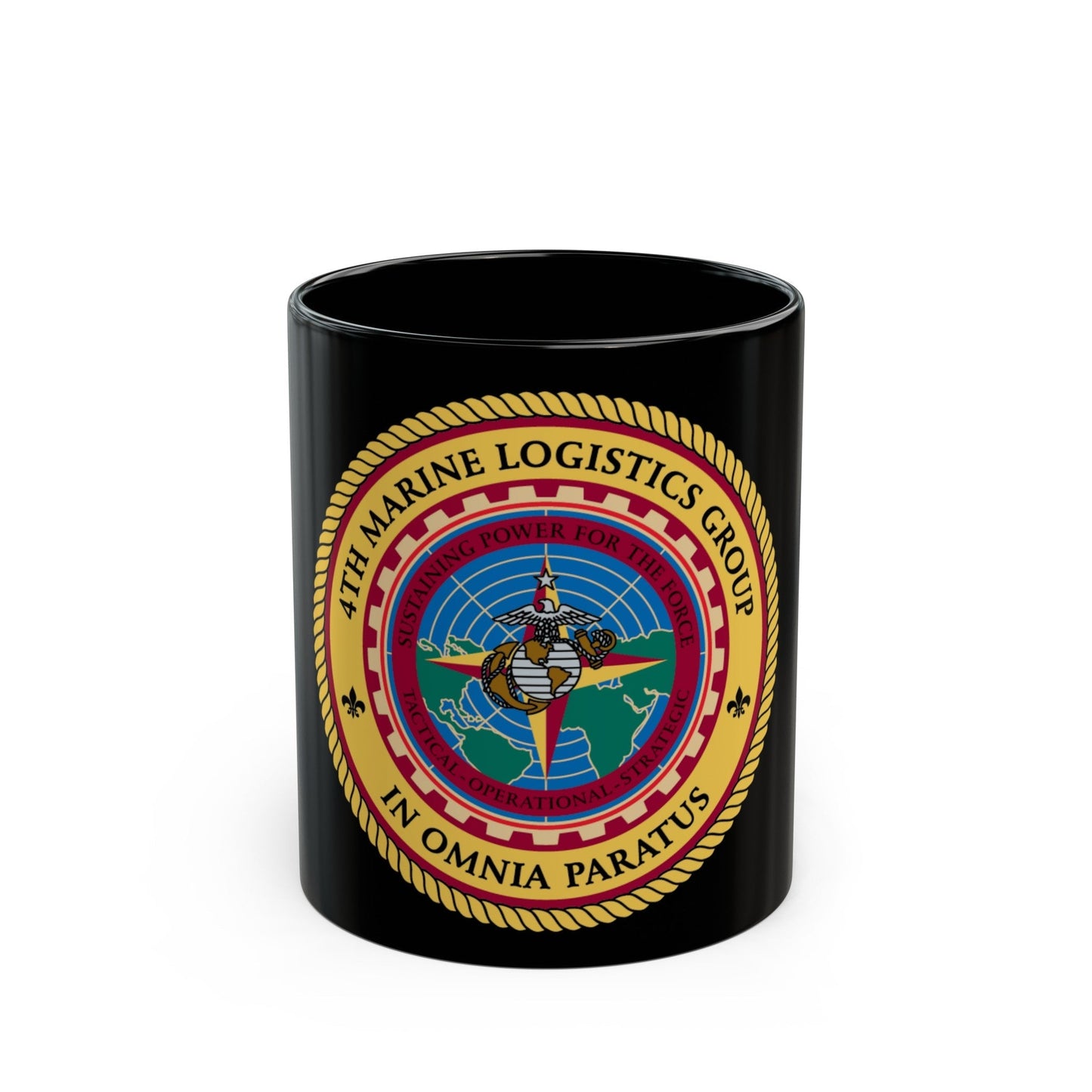 4th MLG 4th Marine Logistics Group (USMC) Black Coffee Mug-11oz-The Sticker Space