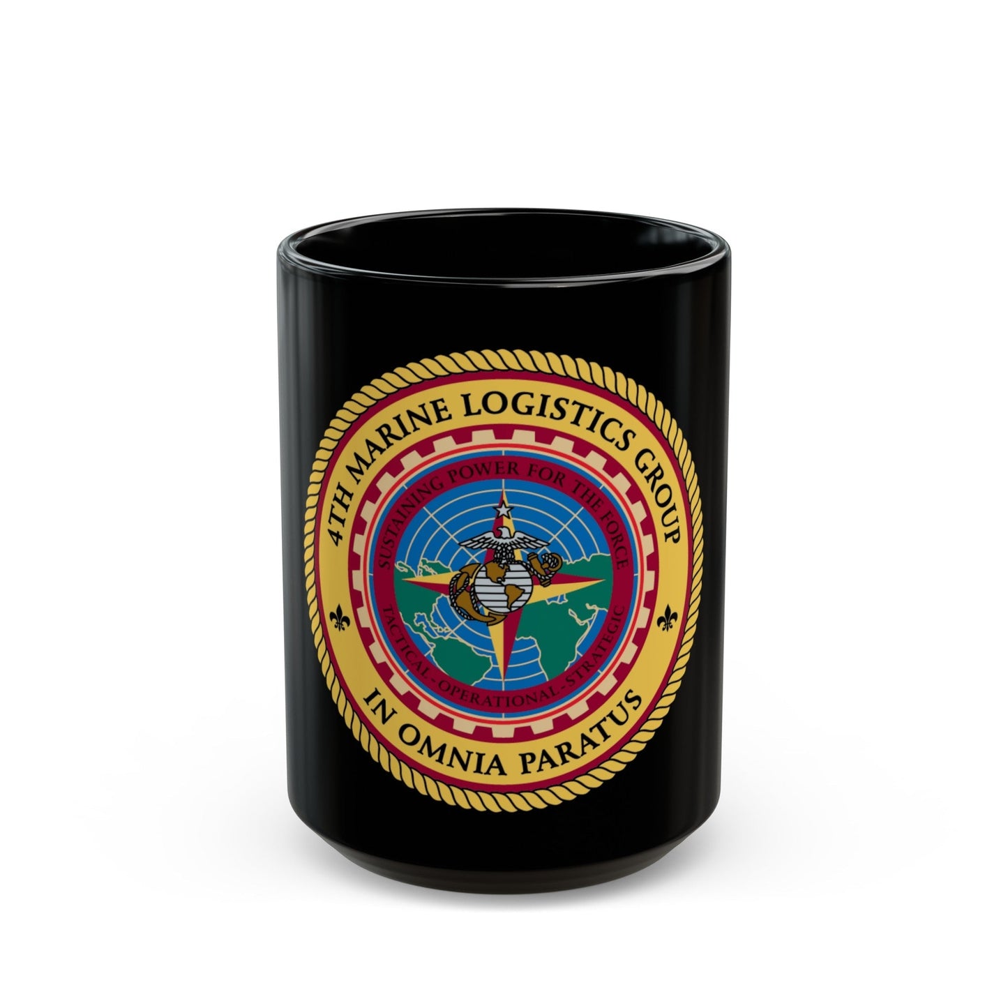 4th MLG 4th Marine Logistics Group (USMC) Black Coffee Mug-15oz-The Sticker Space