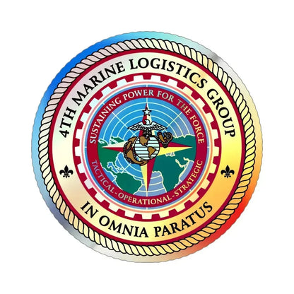 4th MLG 4th Marine Logistics Group (USMC) Holographic STICKER Die-Cut Vinyl Decal 4 Inch Holographic - The Sticker Space