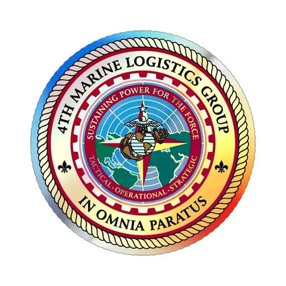 4th MLG 4th Marine Logistics Group (USMC) Holographic STICKER Die-Cut Vinyl Decal 5 Inch Holographic - The Sticker Space