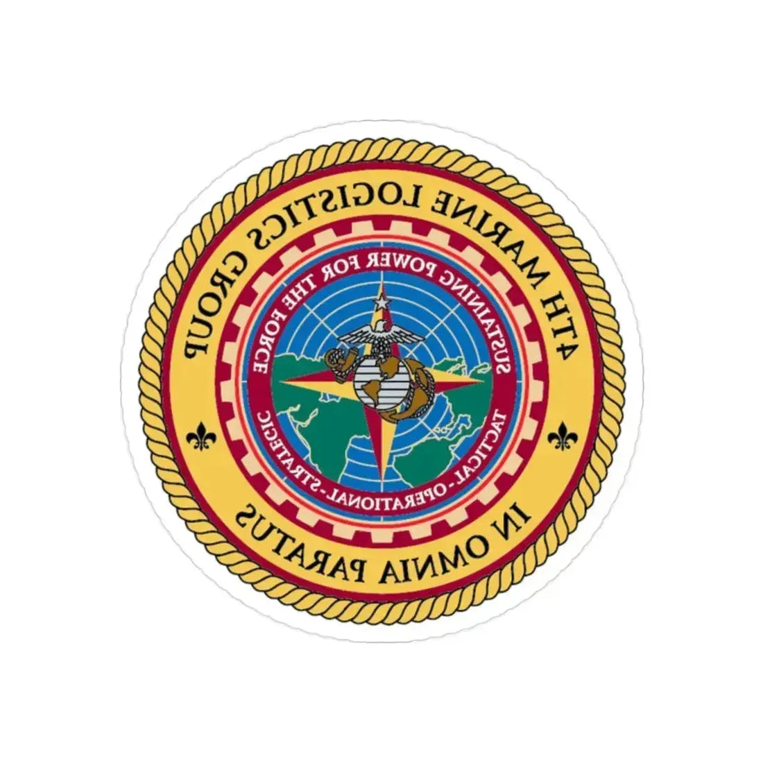 4th MLG 4th Marine Logistics Group (USMC) REVERSE PRINT Transparent Die-Cut STICKER 2 Inch Die-Cut Transparent - The Sticker Space