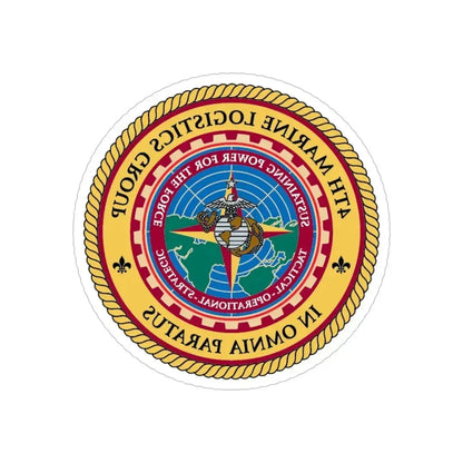4th MLG 4th Marine Logistics Group (USMC) REVERSE PRINT Transparent Die-Cut STICKER 6 Inch Die-Cut Transparent - The Sticker Space