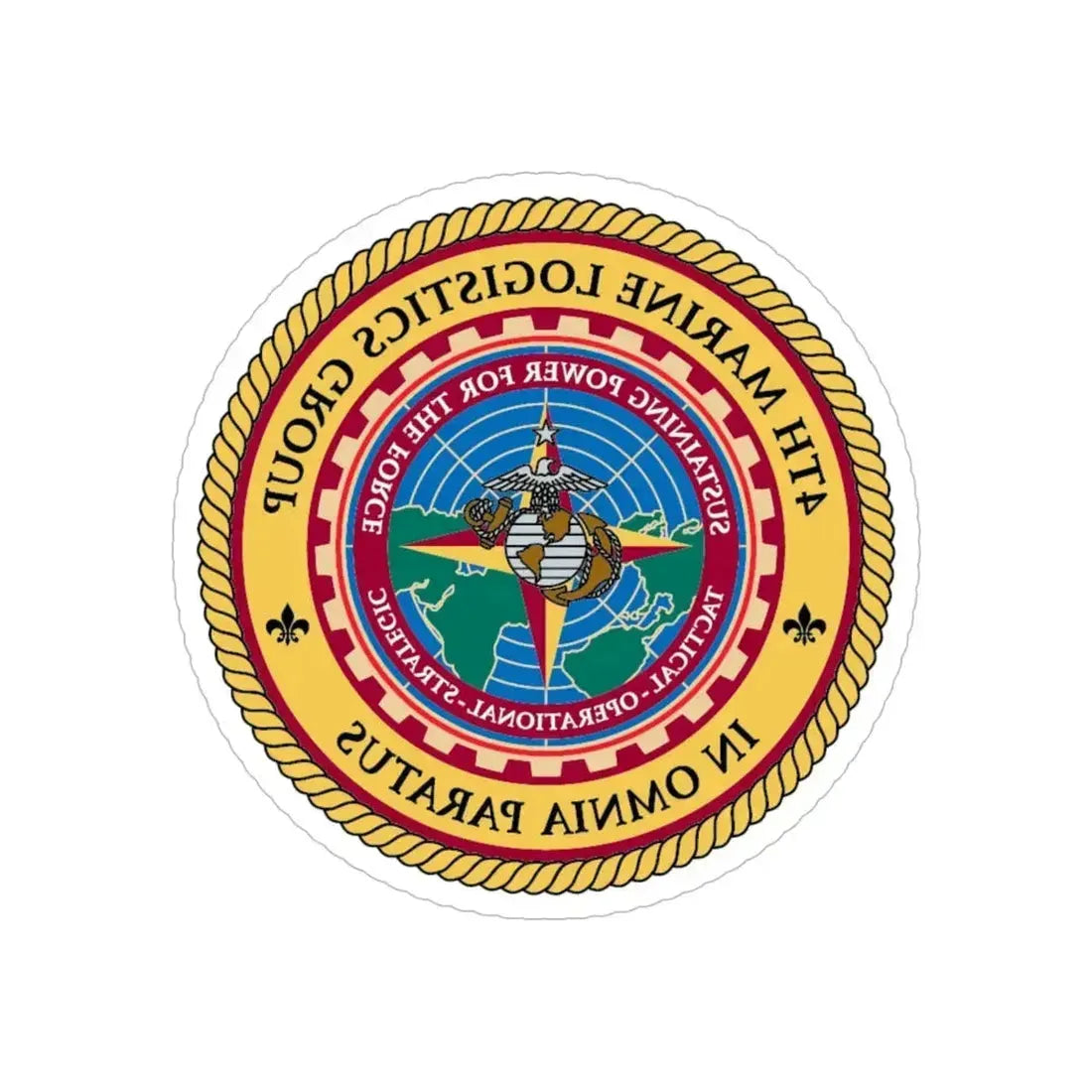 4th MLG 4th Marine Logistics Group (USMC) REVERSE PRINT Transparent Die-Cut STICKER - The Sticker Space