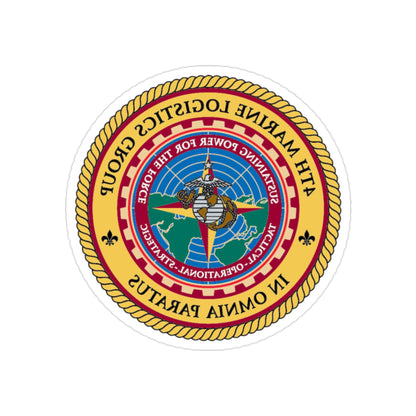 4th MLG 4th Marine Logistics Group (USMC) REVERSE PRINT Transparent STICKER-2" × 2"-The Sticker Space