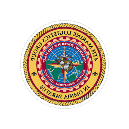 4th MLG 4th Marine Logistics Group (USMC) REVERSE PRINT Transparent STICKER-4" × 4"-The Sticker Space