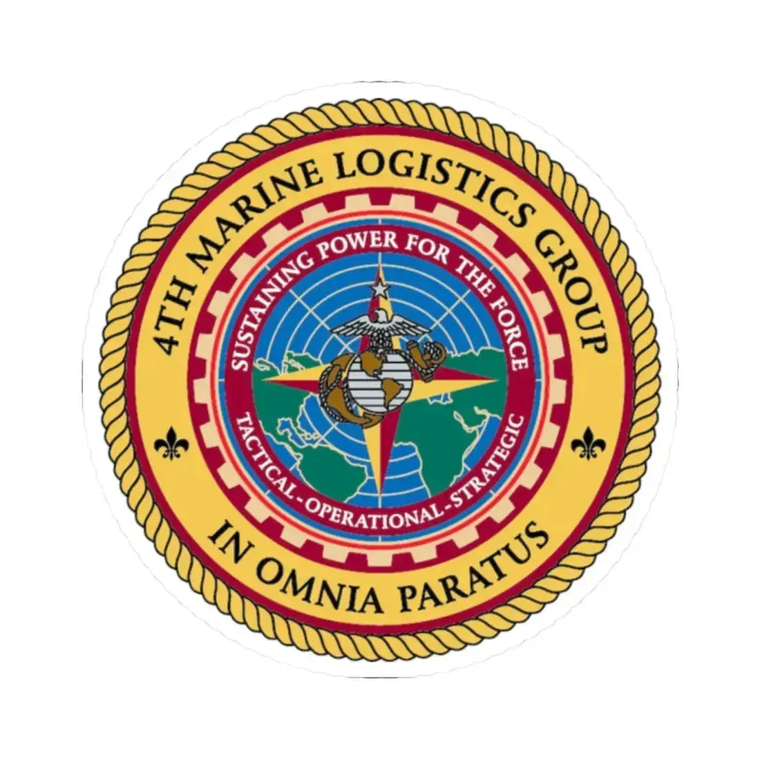 4th MLG 4th Marine Logistics Group (USMC) STICKER Vinyl Kiss-Cut Decal 2 Inch White - The Sticker Space