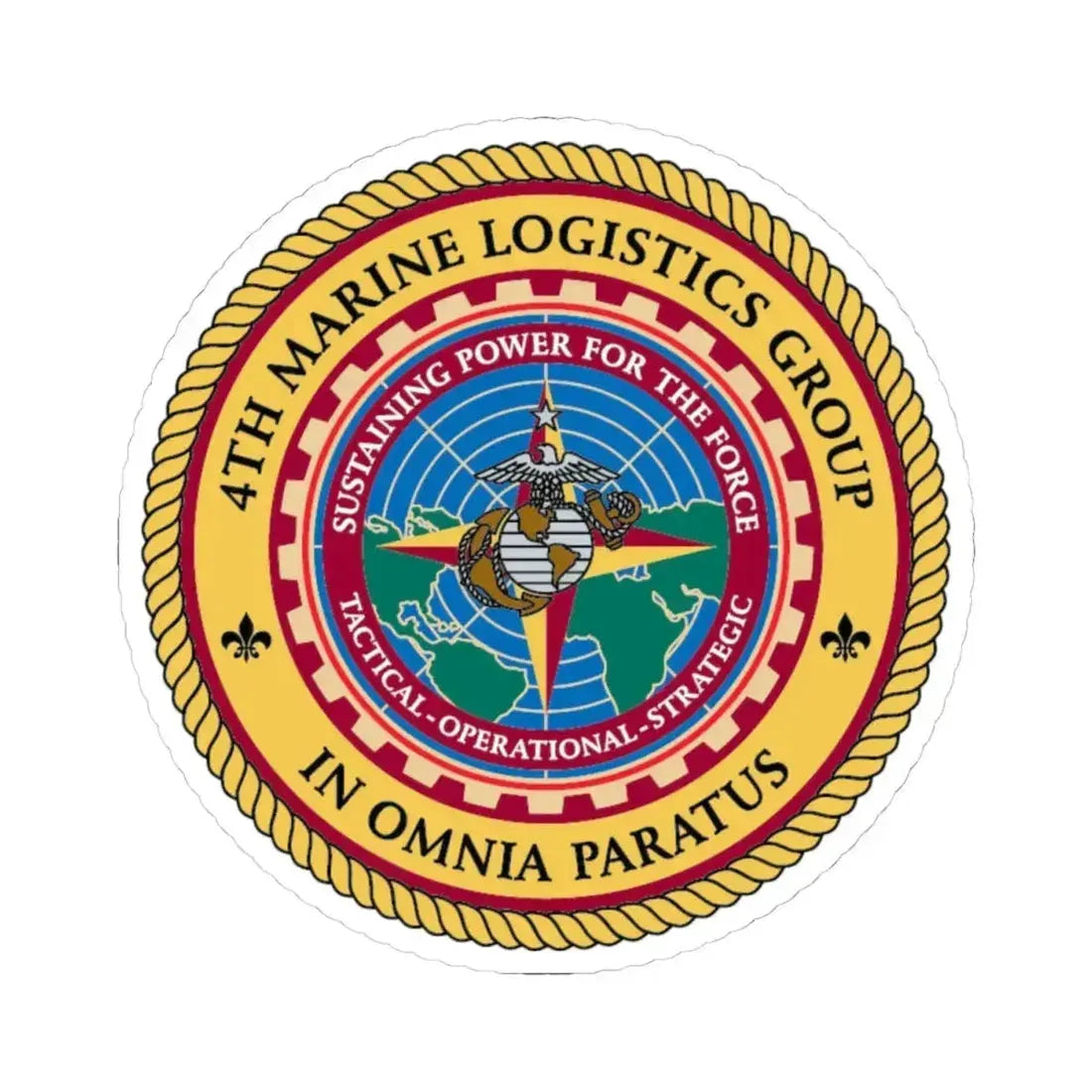 4th MLG 4th Marine Logistics Group (USMC) STICKER Vinyl Kiss-Cut Decal 4 Inch White - The Sticker Space