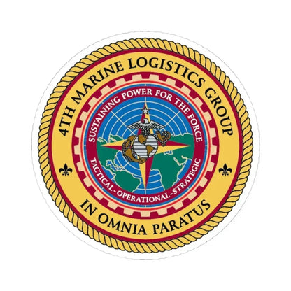 4th MLG 4th Marine Logistics Group (USMC) STICKER Vinyl Kiss-Cut Decal 6 Inch White - The Sticker Space