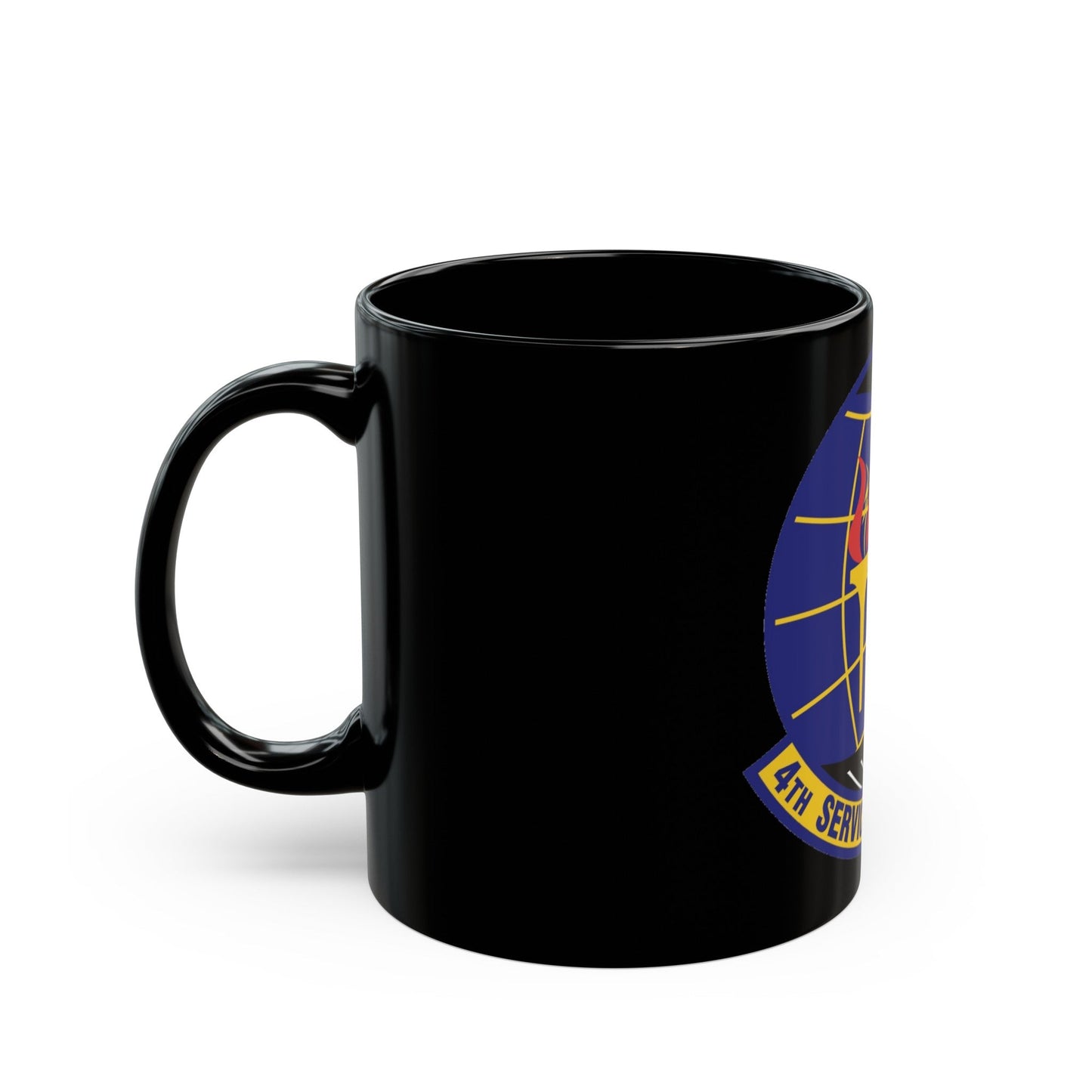 4th Services Squadron (U.S. Air Force) Black Coffee Mug-The Sticker Space