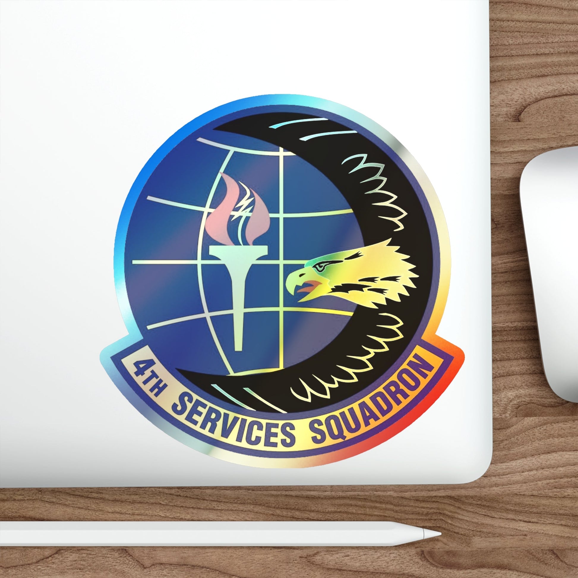 4th Services Squadron (U.S. Air Force) Holographic STICKER Die-Cut Vinyl Decal-The Sticker Space