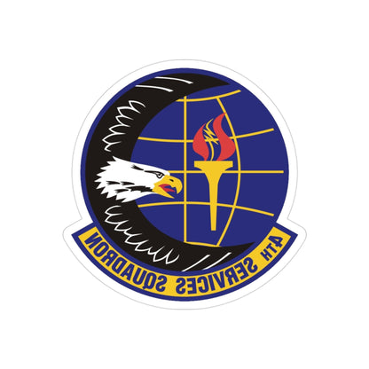 4th Services Squadron (U.S. Air Force) REVERSE PRINT Transparent STICKER-3" × 3"-The Sticker Space