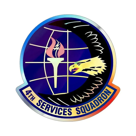 4th Services Squadron (U.S. Air Force) Holographic STICKER Die-Cut Vinyl Decal 6 Inch Holographic - The Sticker Space