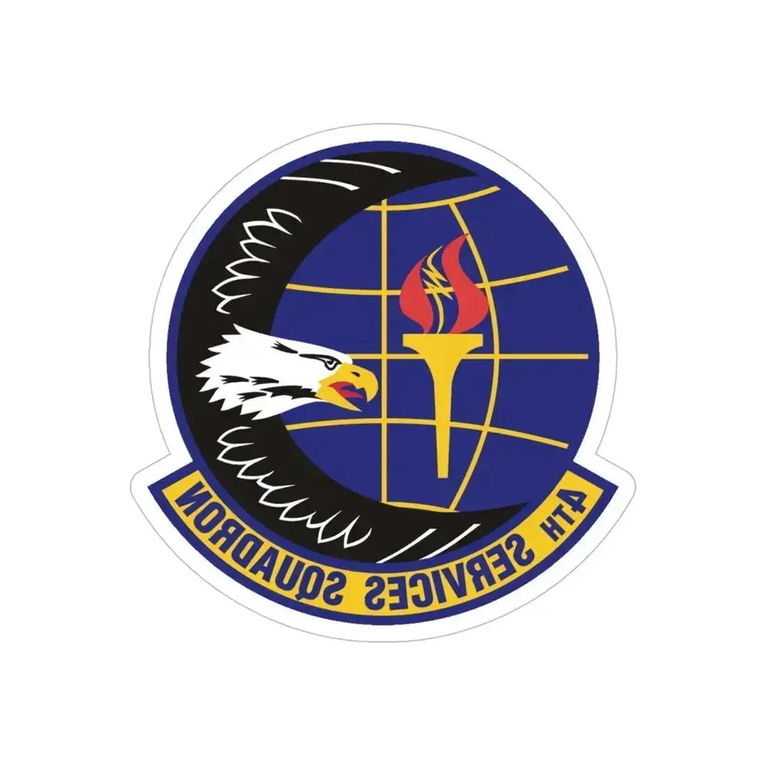 4th Services Squadron (U.S. Air Force) REVERSE PRINT Transparent Die-Cut STICKER 6 Inch Die-Cut Transparent - The Sticker Space