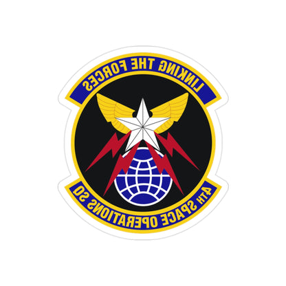 4th Space Operations Squadron (U.S. Air Force) REVERSE PRINT Transparent STICKER-2" × 2"-The Sticker Space