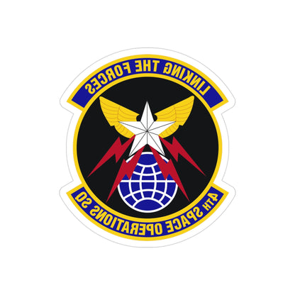 4th Space Operations Squadron (U.S. Air Force) REVERSE PRINT Transparent STICKER-3" × 3"-The Sticker Space