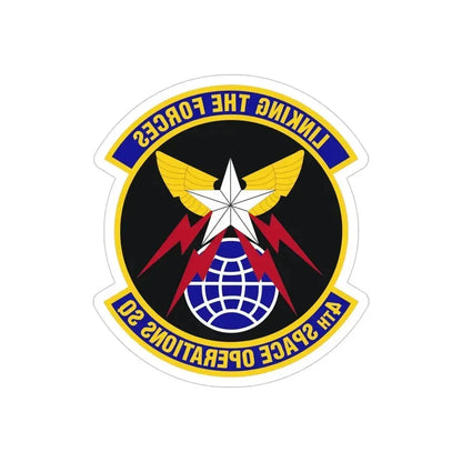 4th Space Operations Squadron (U.S. Air Force) REVERSE PRINT Transparent Die-Cut STICKER 5 Inch Die-Cut Transparent - The Sticker Space