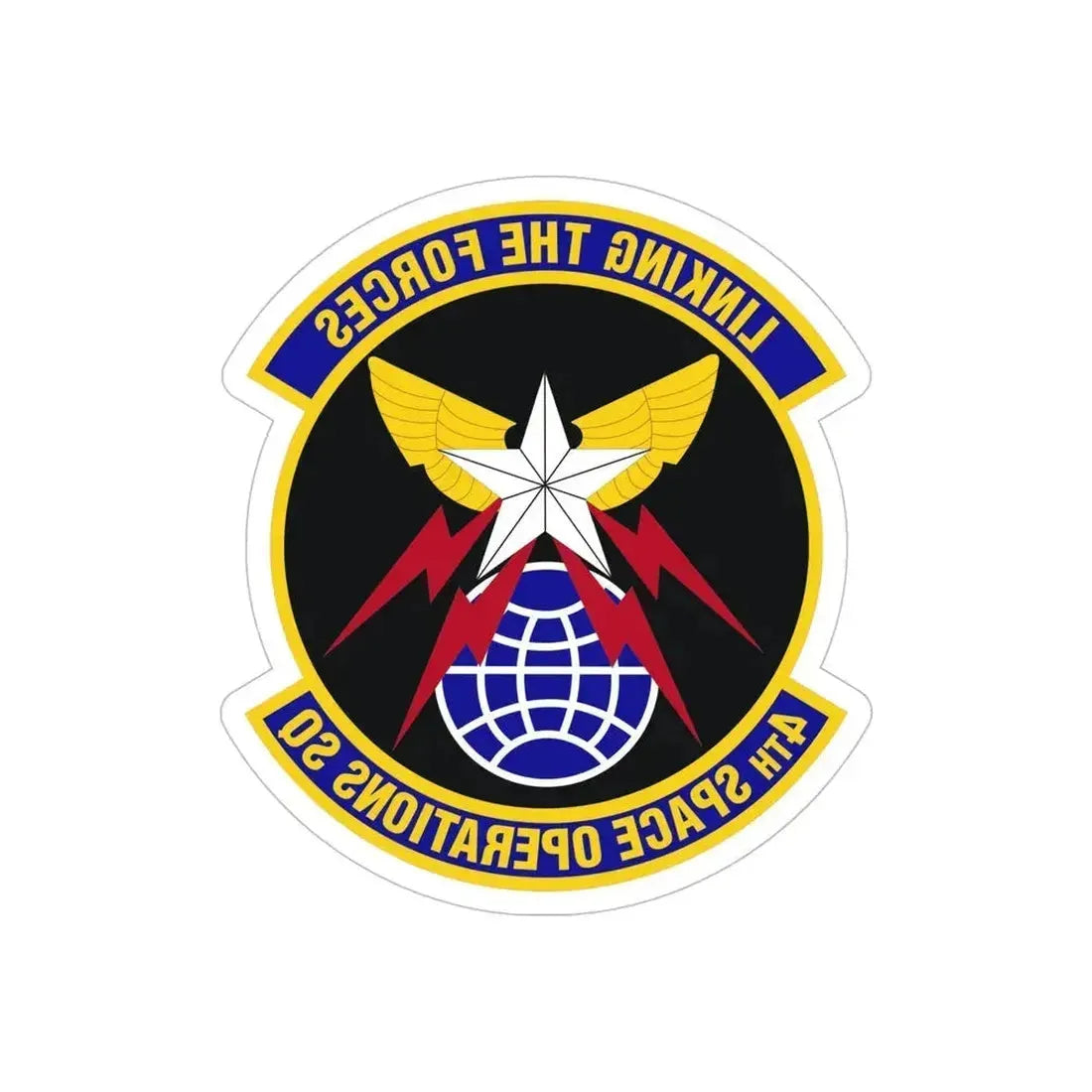 4th Space Operations Squadron (U.S. Air Force) REVERSE PRINT Transparent Die-Cut STICKER 6 Inch Die-Cut Transparent - The Sticker Space