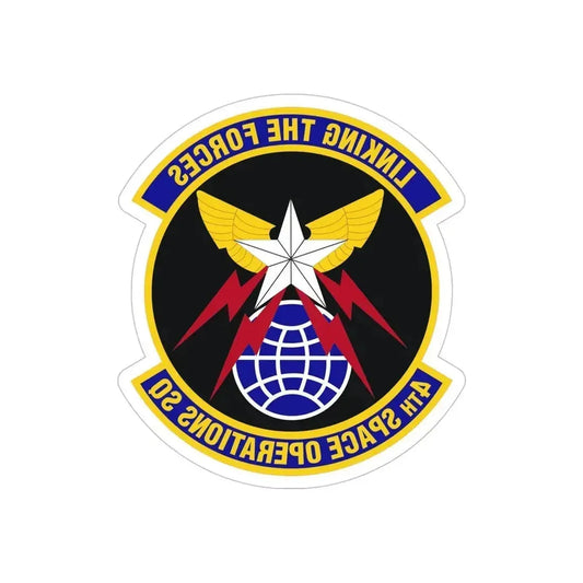 4th Space Operations Squadron (U.S. Air Force) REVERSE PRINT Transparent Die-Cut STICKER 6 Inch Die-Cut Transparent - The Sticker Space