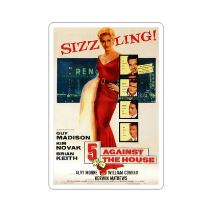 5 Against the House 1955 Movie Poster STICKER Vinyl Die-Cut Decal 2 Inch - The Sticker Space