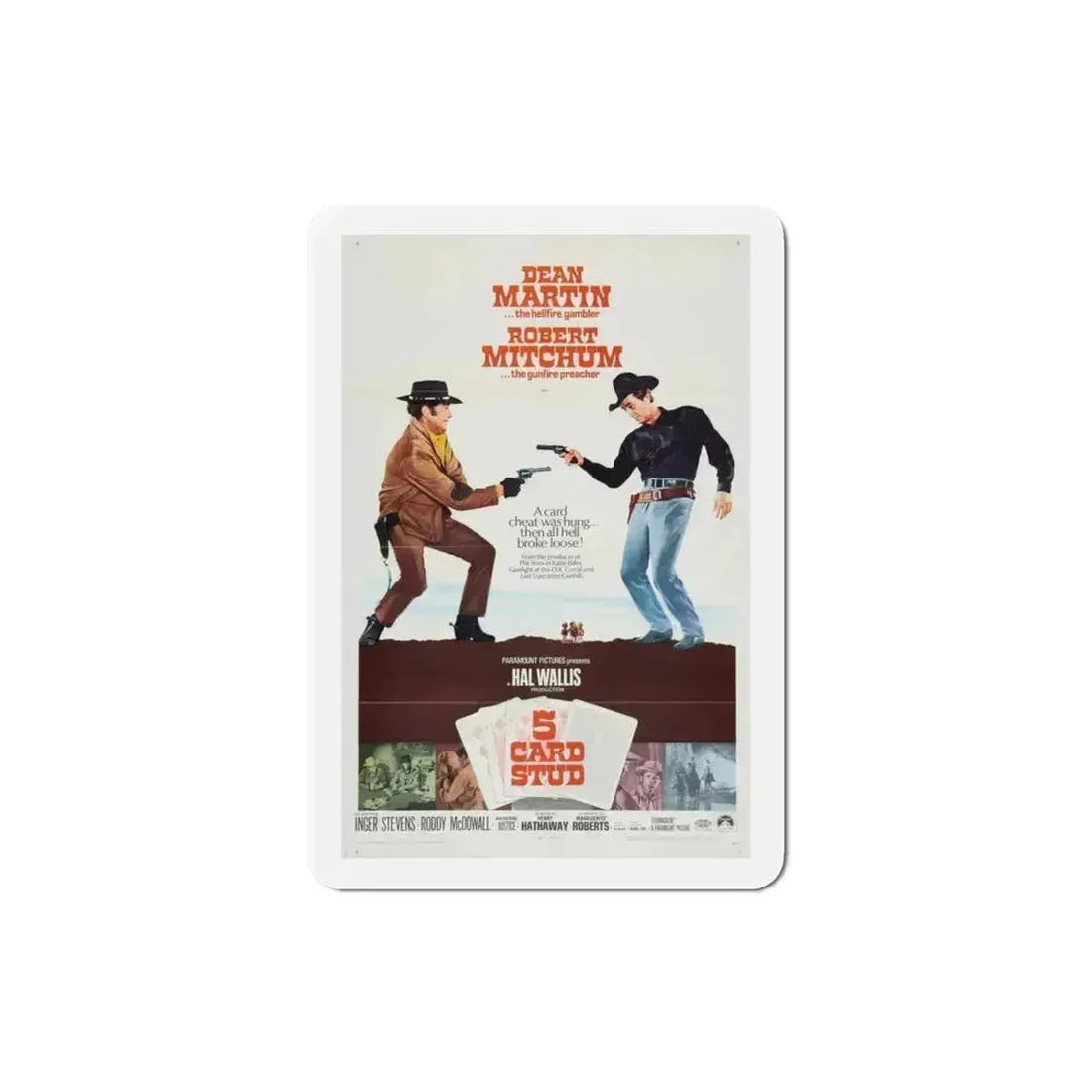 5 Card Stud 1968 Movie Poster Refrigerator Magnet 3 Inch - The Sticker Space
