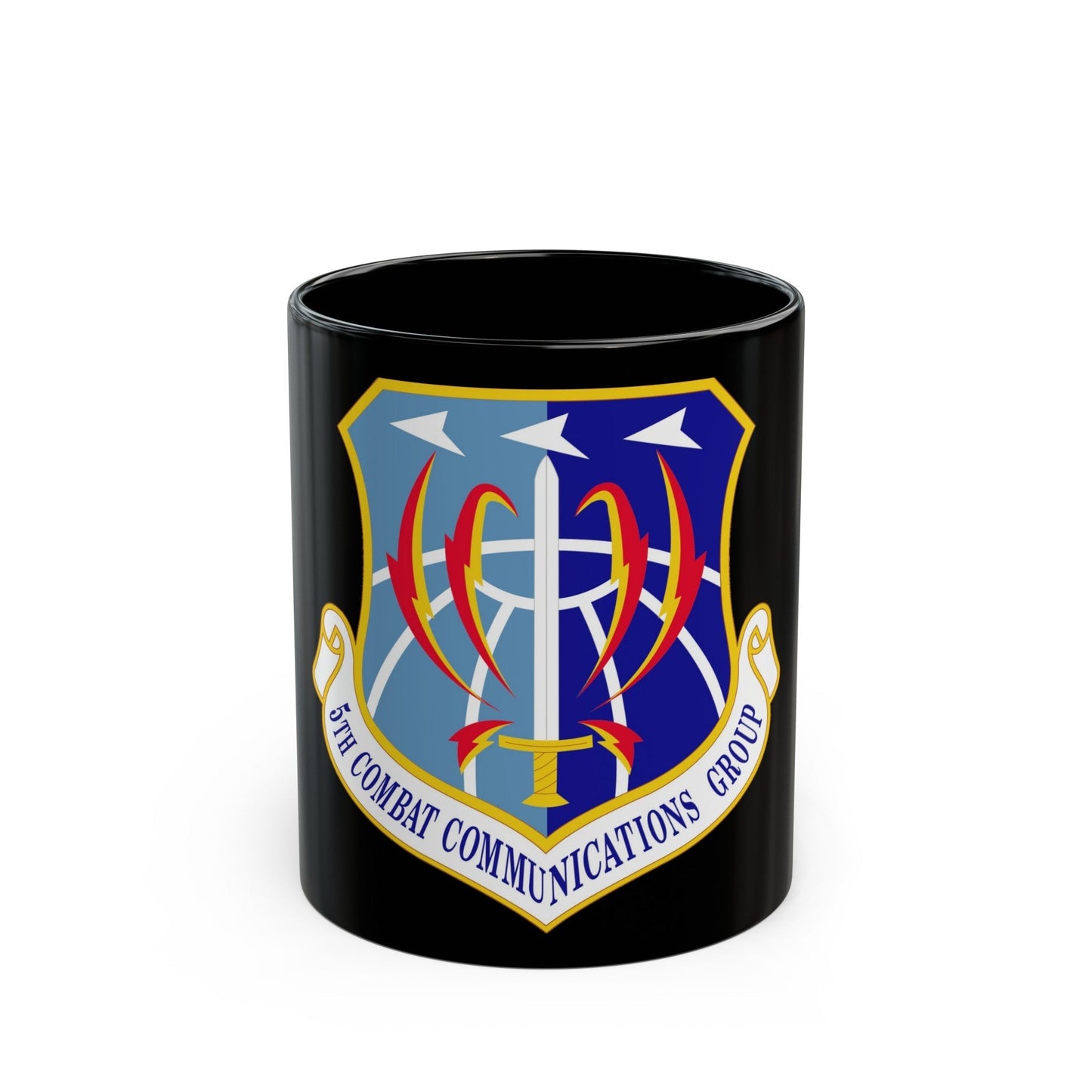 5 Combat Communications Group ACC (U.S. Air Force) Black Coffee Mug-11oz-The Sticker Space