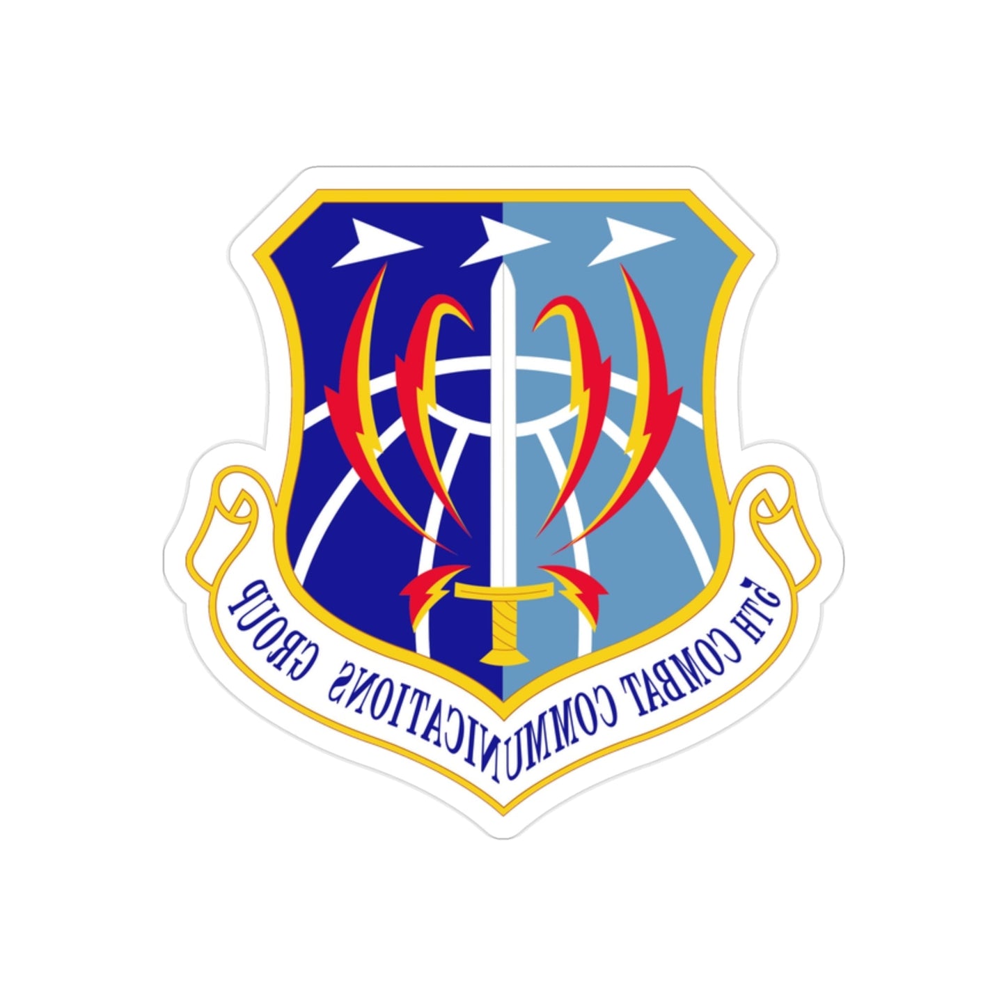 5 Combat Communications Group ACC (U.S. Air Force) REVERSE PRINT Transparent STICKER-2" × 2"-The Sticker Space