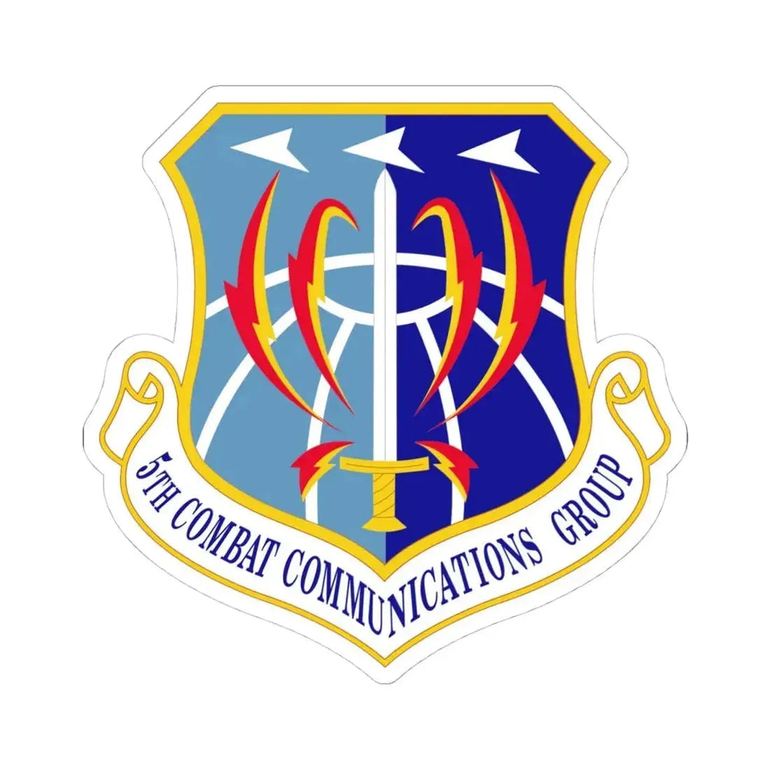 5 Combat Communications Group ACC (U.S. Air Force) STICKER Vinyl Kiss-Cut Decal 4 Inch White - The Sticker Space