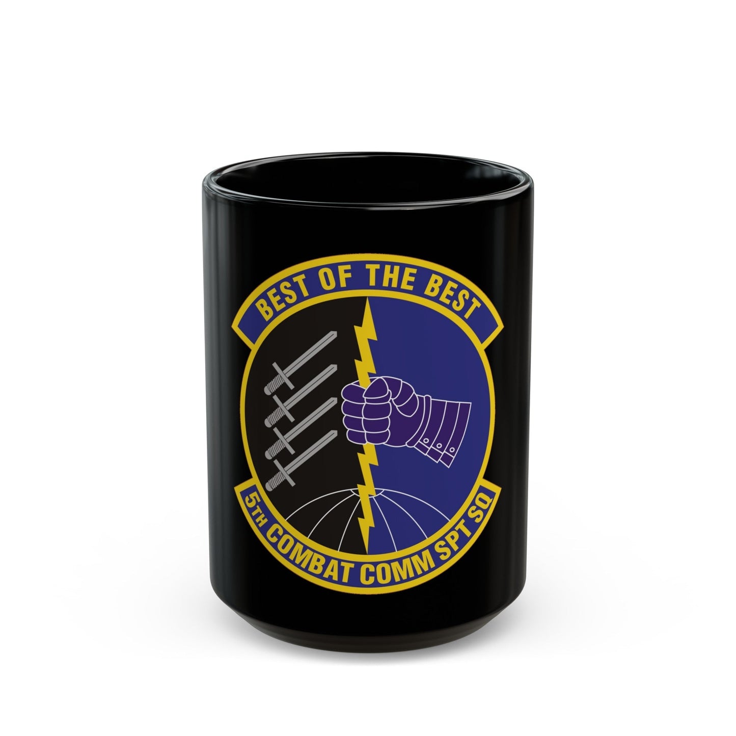 5 Combat Communications Support Squadron ACC (U.S. Air Force) Black Coffee Mug-15oz-The Sticker Space