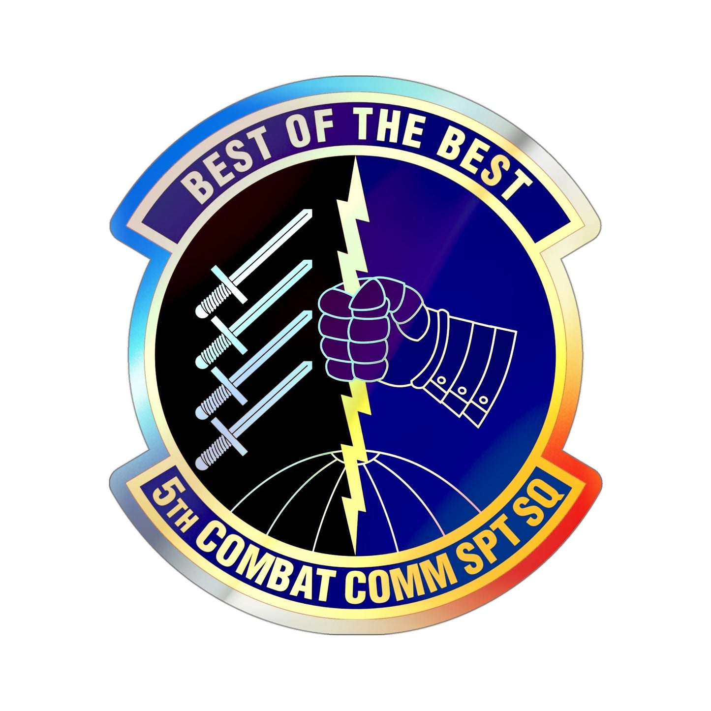 5 Combat Communications Support Squadron ACC (U.S. Air Force) Holographic STICKER Die-Cut Vinyl Decal-4 Inch-The Sticker Space