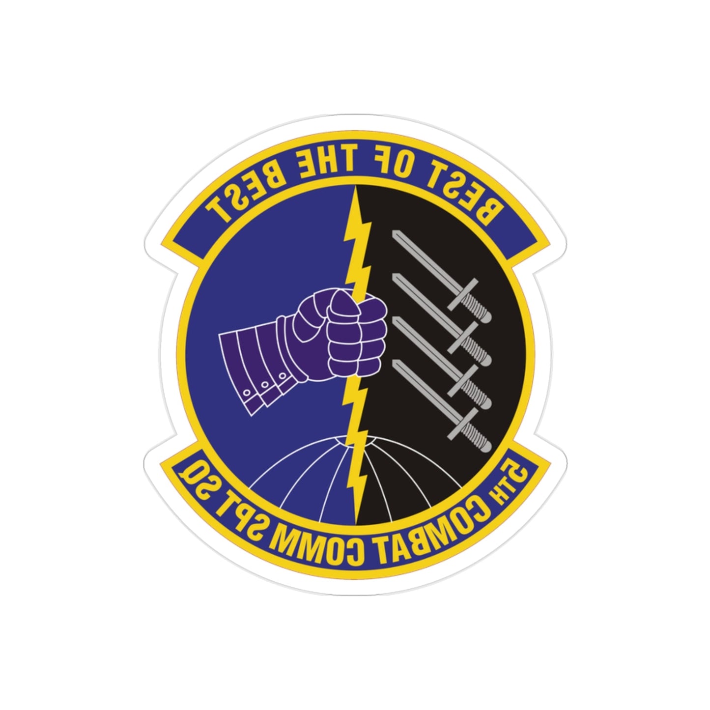 5 Combat Communications Support Squadron ACC (U.S. Air Force) REVERSE PRINT Transparent STICKER-2" × 2"-The Sticker Space