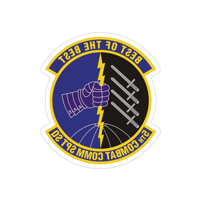 5 Combat Communications Support Squadron ACC (U.S. Air Force) REVERSE PRINT Transparent STICKER-4" × 4"-The Sticker Space