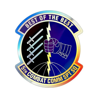 5 Combat Communications Support Squadron ACC (U.S. Air Force) Holographic STICKER Die-Cut Vinyl Decal 3 Inch - The Sticker Space