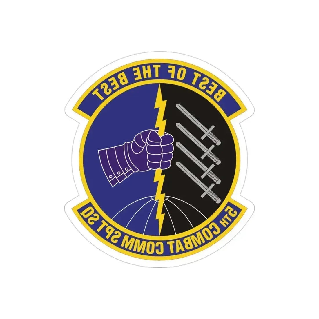 5 Combat Communications Support Squadron ACC (U.S. Air Force) REVERSE PRINT Transparent Die-Cut STICKER 3 Inch Die-Cut Transparent - The Sticker Space