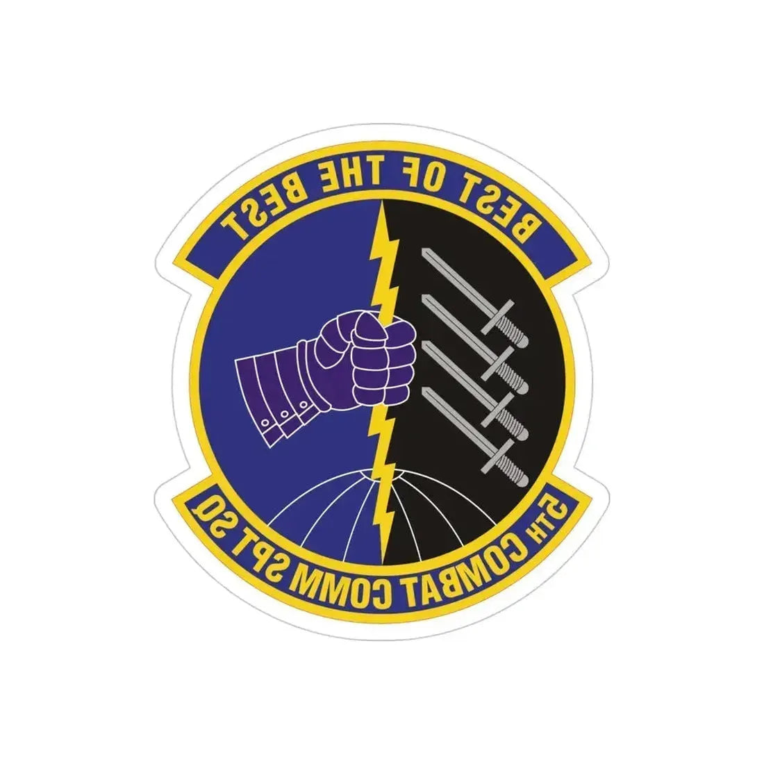 5 Combat Communications Support Squadron ACC (U.S. Air Force) REVERSE PRINT Transparent Die-Cut STICKER 4 Inch Die-Cut Transparent - The Sticker Space