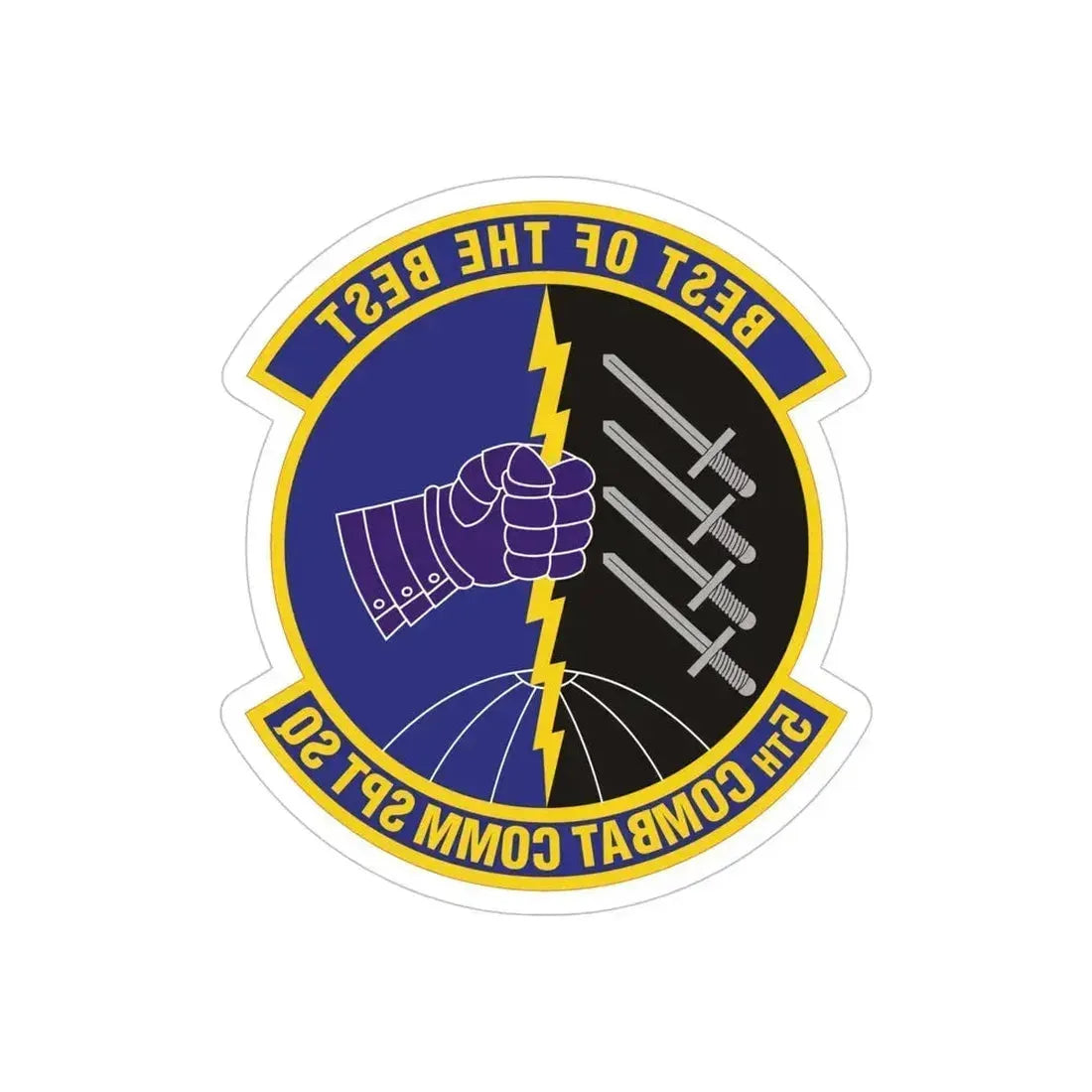 5 Combat Communications Support Squadron ACC (U.S. Air Force) REVERSE PRINT Transparent Die-Cut STICKER 5 Inch Die-Cut Transparent - The Sticker Space
