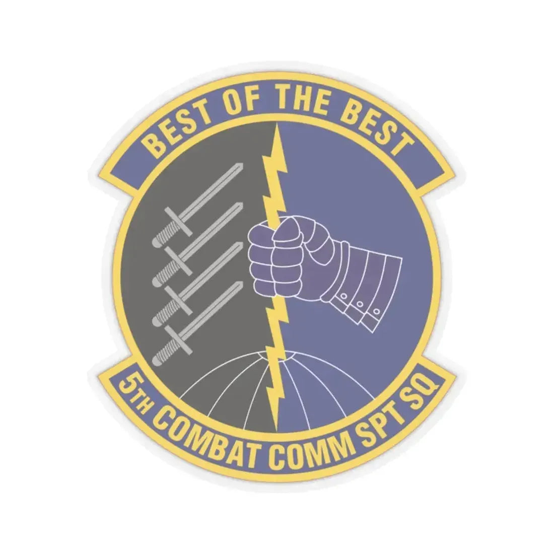5 Combat Communications Support Squadron ACC (U.S. Air Force) STICKER Vinyl Kiss-Cut Decal 2 Inch Transparent - The Sticker Space