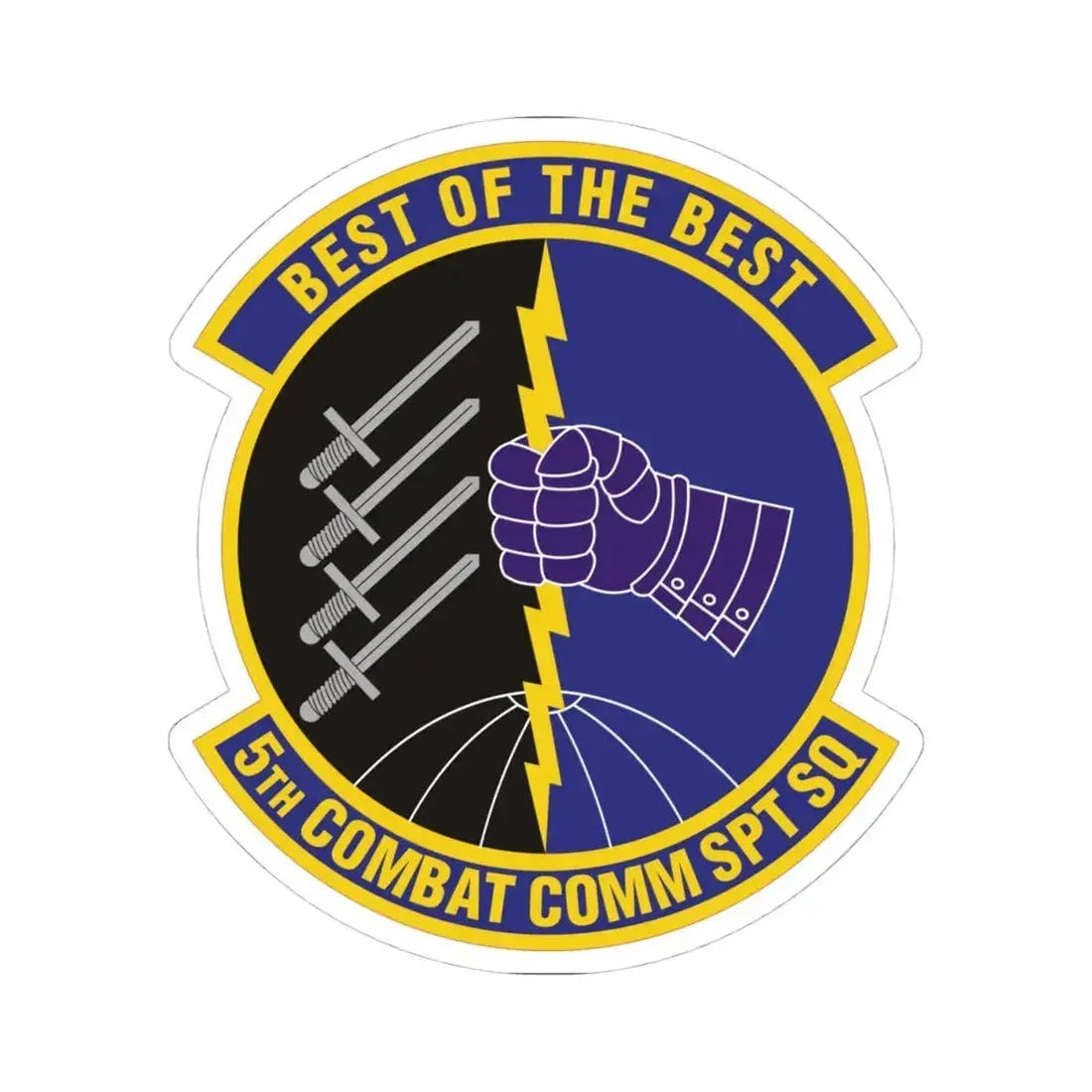 5 Combat Communications Support Squadron ACC (U.S. Air Force) STICKER Vinyl Kiss-Cut Decal 4 Inch White - The Sticker Space