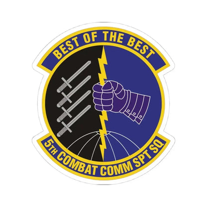 5 Combat Communications Support Squadron ACC (U.S. Air Force) STICKER Vinyl Kiss-Cut Decal 4 Inch White - The Sticker Space
