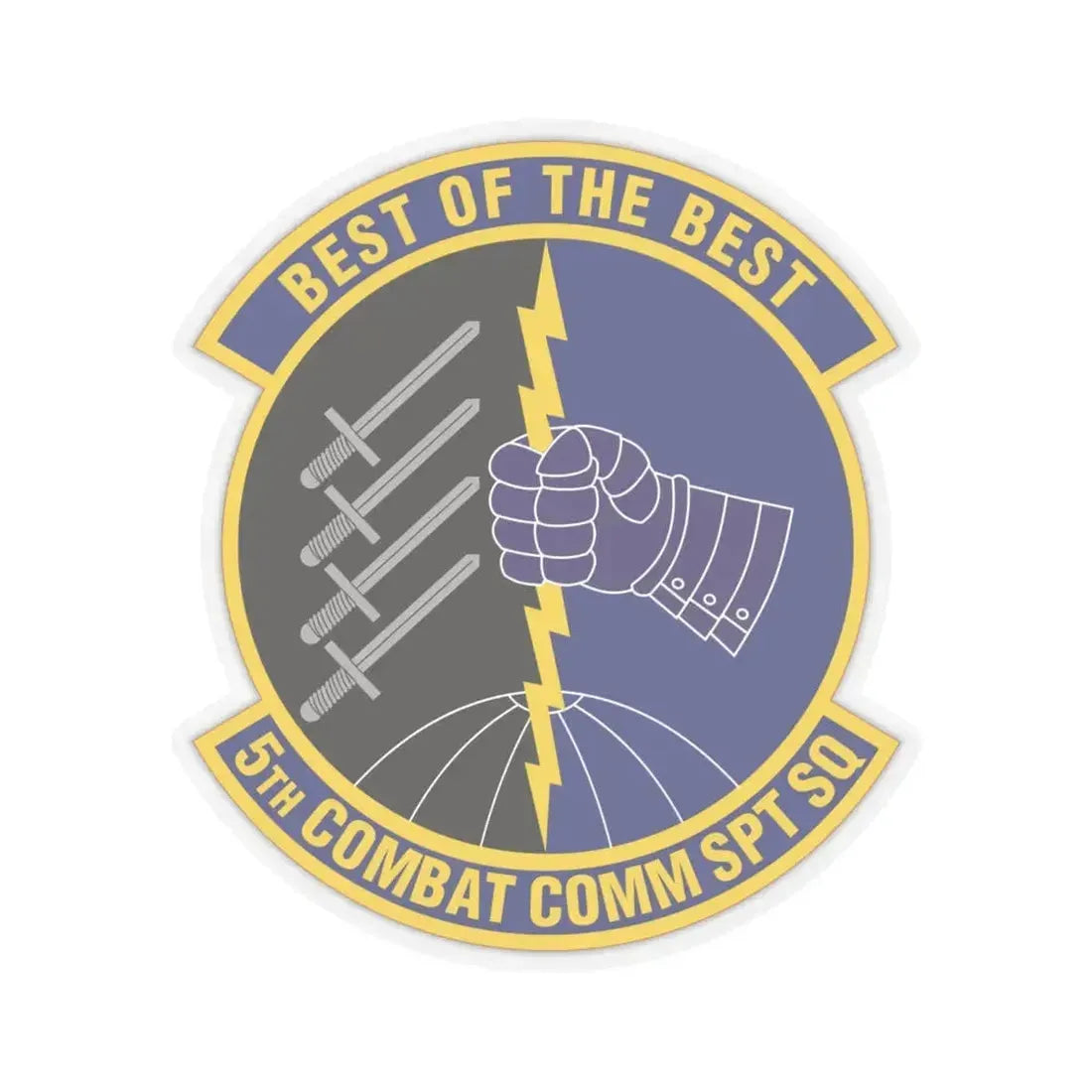 5 Combat Communications Support Squadron ACC (U.S. Air Force) STICKER Vinyl Kiss-Cut Decal 6 Inch Transparent - The Sticker Space