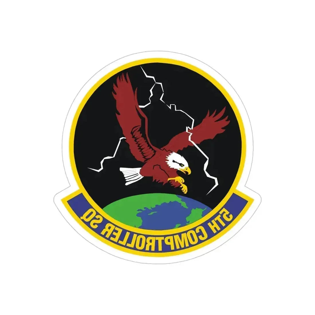 5 Comptroller Squadron AFGSC (U.S. Air Force) REVERSE PRINT Transparent Die-Cut STICKER 5 Inch Die-Cut Transparent - The Sticker Space