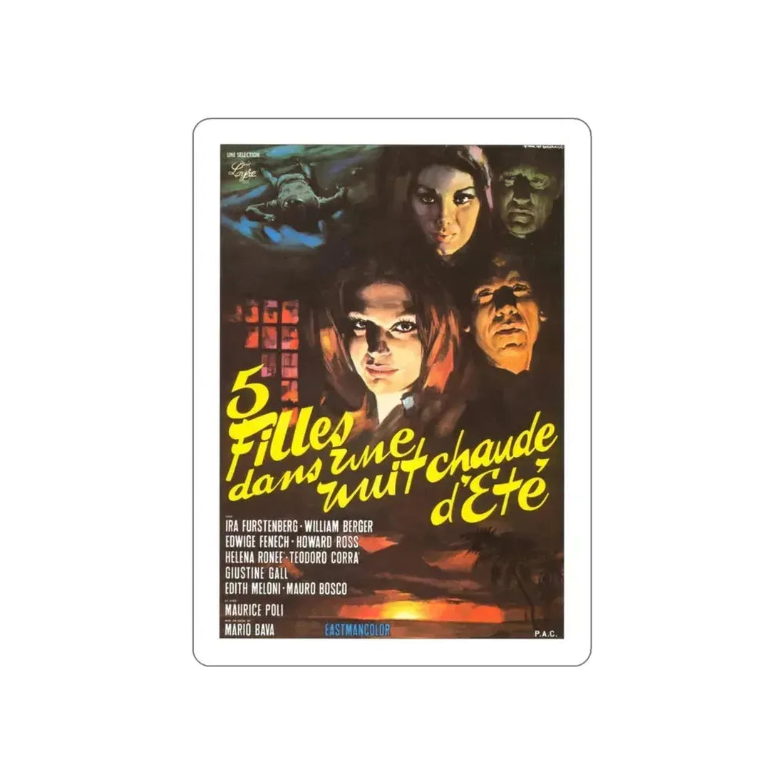 5 DOLLS FOR AN AUGUST MOON 1970 Movie Poster STICKER Vinyl Die-Cut Decal 3 Inch - The Sticker Space