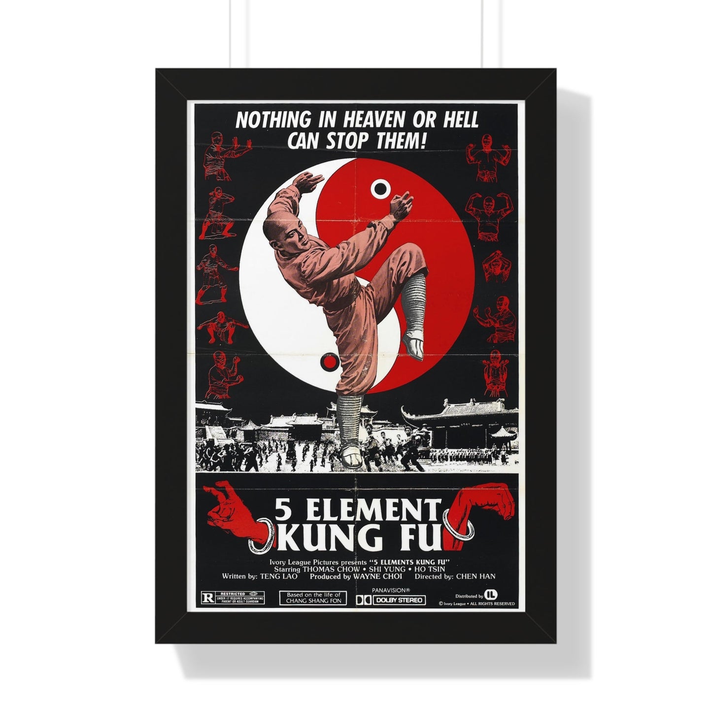 5 ELEMENT KUNG FU 1978 - Framed Movie Poster-16″ x 24″-The Sticker Space