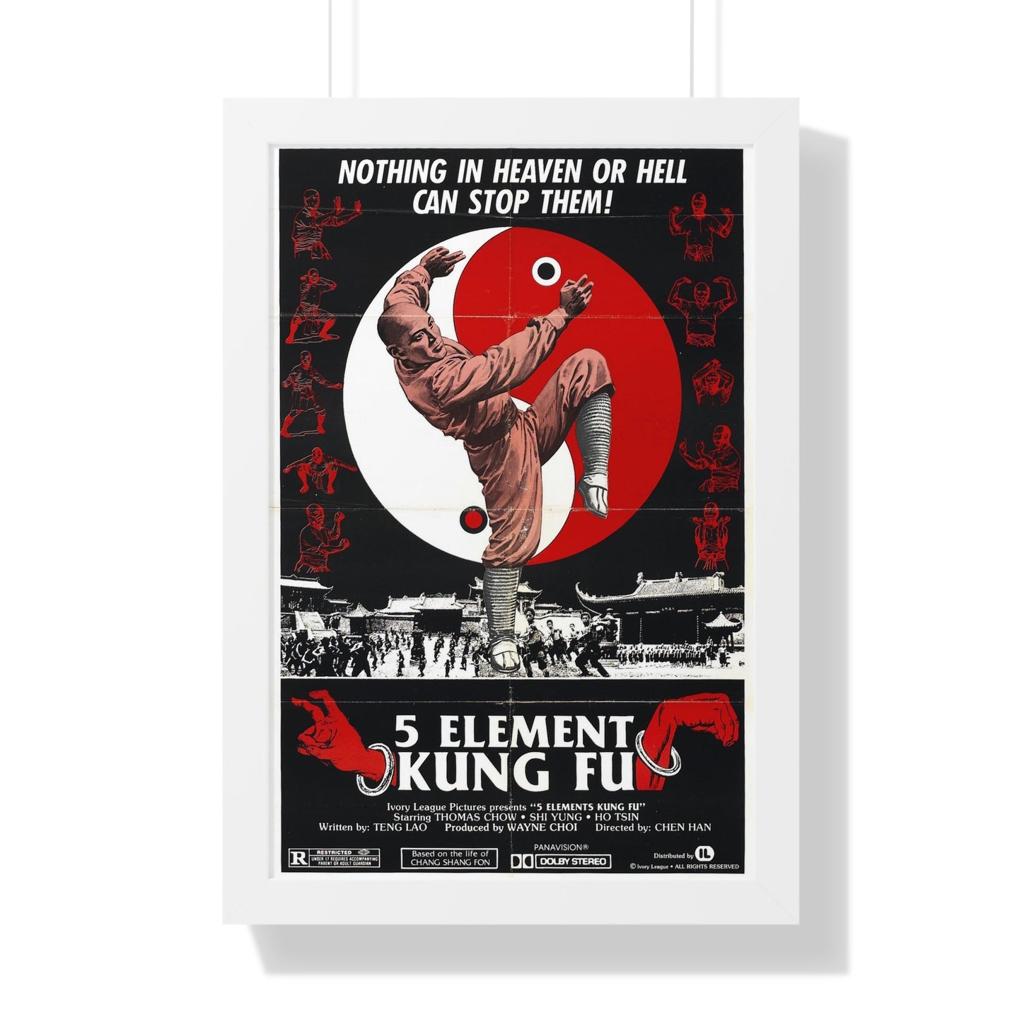 5 ELEMENT KUNG FU 1978 - Framed Movie Poster-16″ x 24″-The Sticker Space