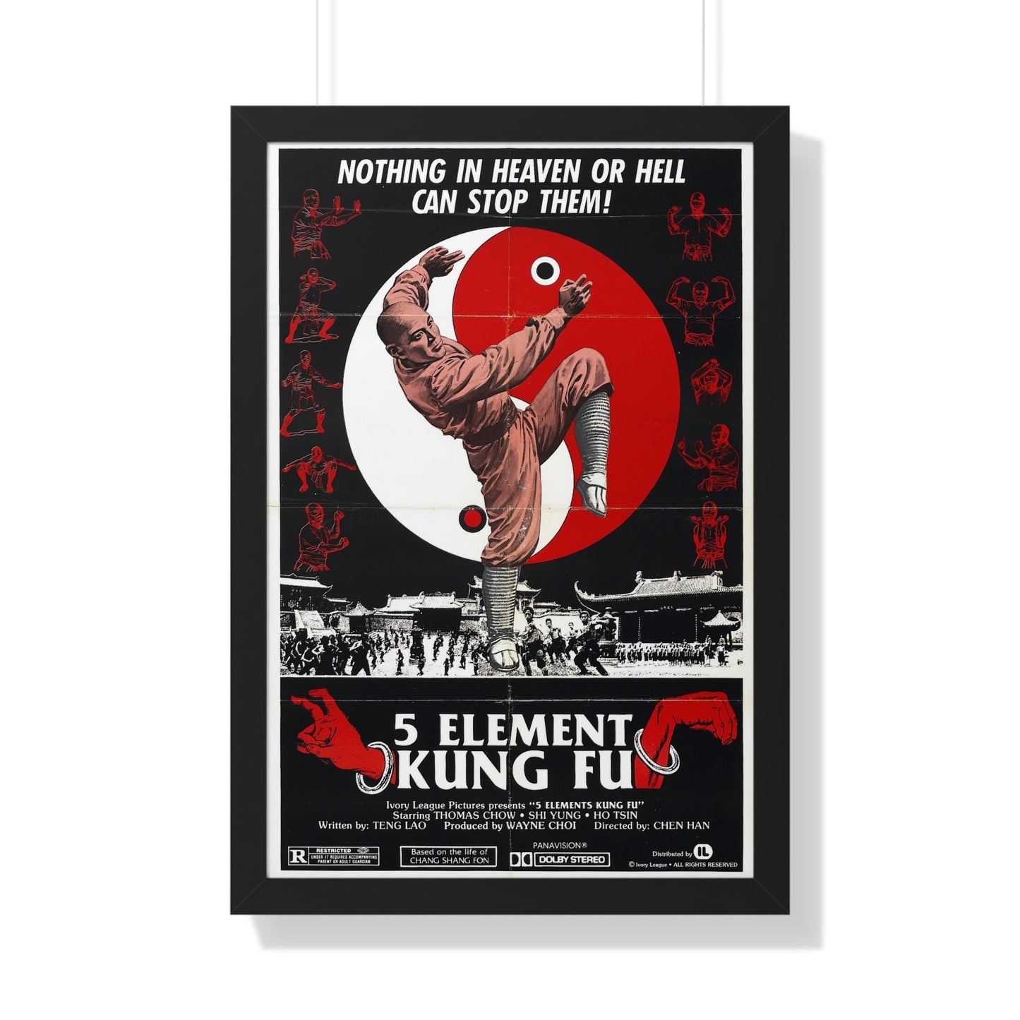 5 ELEMENT KUNG FU 1978 - Framed Movie Poster-20" x 30"-The Sticker Space