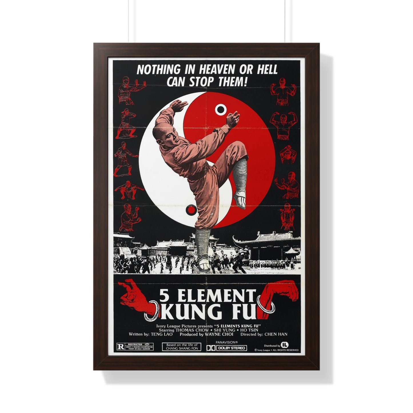 5 ELEMENT KUNG FU 1978 - Framed Movie Poster-20" x 30"-The Sticker Space